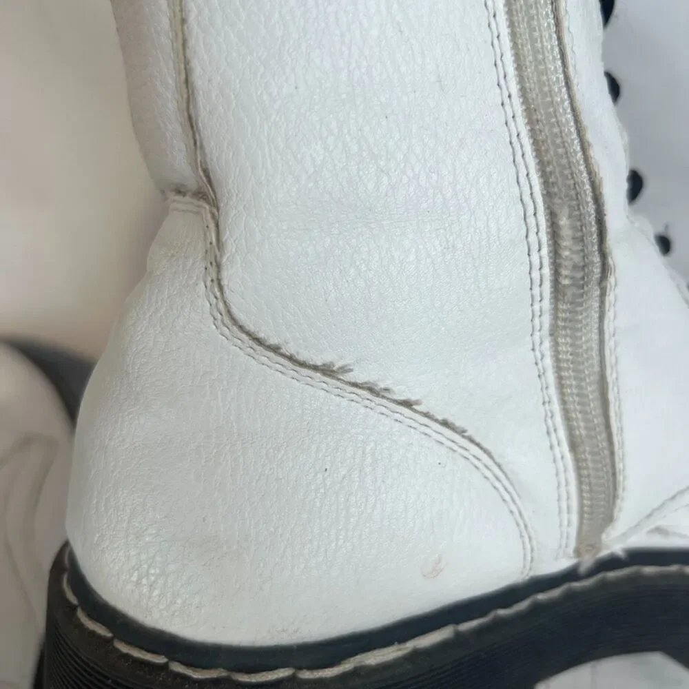 Sincerely Jules White Lace Up "Harley" Combat Hiking Boots Y2K Skater Size 8.5M - Picture 16 of 16